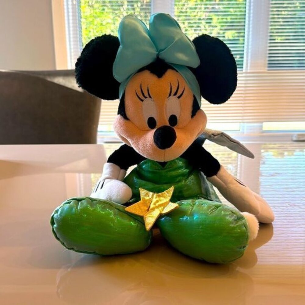 Disney Parks Minnie Mouse Tinker Bell Gold Star Wand 12 Stuffed Animal